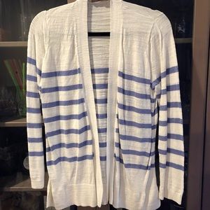 LOFT striped open front cardigan